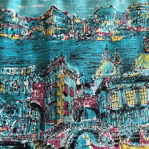 Talbots Venice Grand Canal Scenic Print Skirt Women’s Size 10P - Picture 9 of 14